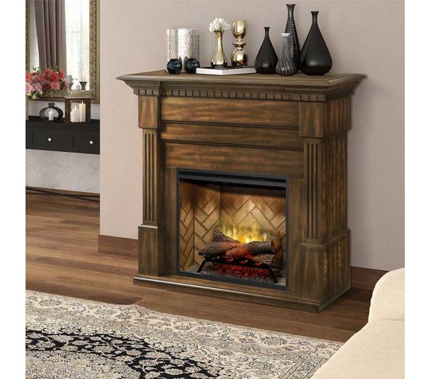 Dimplex Christina BuiltRite Fireplace Bundle with Walnut Finish