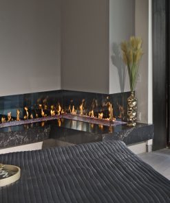 The DaVinci Collection “L” Configuration Linear Gas Fireplace